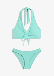 Bikiny s ramínkem kolem krku a nařasením (2dílná souprava), bonprix