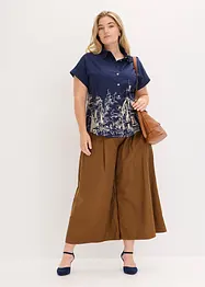 Popelínová oversize halenka s krátkým rukávem, z bavlny, bonprix