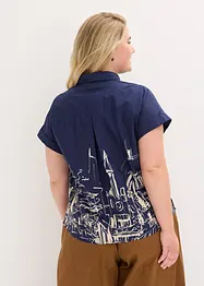 Popelínová oversize halenka s krátkým rukávem, z bavlny, bonprix