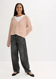 Ažurový pletený kabátek, bonprix