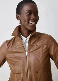 Kožená bunda z jehněčí kůže nappa, bonprix