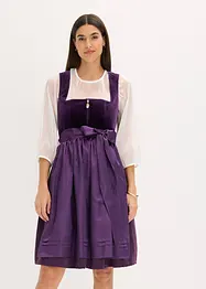 Kroj ve stylu dirndl se sametem, v délce midi (2dílná souprava), bonprix