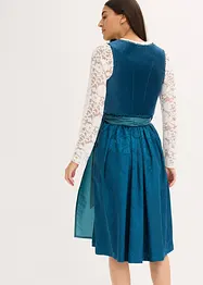 Kroj ve stylu dirndl se sametem, v délce midi (2dílná souprava), bonprix