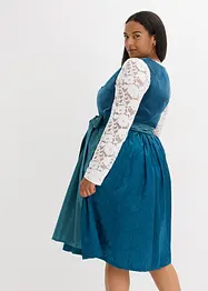 Kroj ve stylu dirndl se sametem, v délce midi (2dílná souprava), bonprix