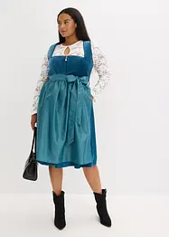 Kroj ve stylu dirndl se sametem, v délce midi (2dílná souprava), bonprix