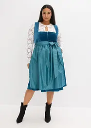 Kroj ve stylu dirndl se sametem, v délce midi (2dílná souprava), bonprix