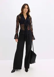 Průhledná halenka s krajkou, bonprix