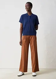 Svetr z jemné pleteniny s podílem hedvábí a límečkem polo, bonprix