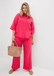 Košilová halenka z chladivé směsi se lnem, bonprix