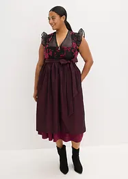 Kroj ve stylu dirndl se sametem, v délce midi (2dílná souprava), bonprix