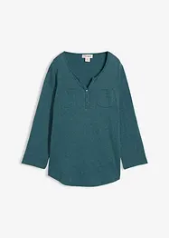 Bavlněné triko Henley s knoflíkovou légou, bonprix