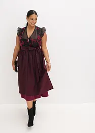 Kroj ve stylu dirndl se sametem, v délce midi (2dílná souprava), bonprix