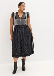 Kroj ve stylu dirndl se sametem, v délce midi (2dílná souprava), bonprix