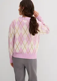 Svetr z jemné pleteniny s kostkovaným vzorem, bonprix