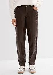 Kalhoty z umělé kůže, střih Barrel, Mid Waist, bonprix