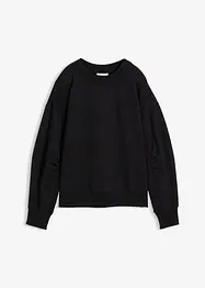 Mikina se širokým žebrovaným límcem, z organické bavlny, bonprix