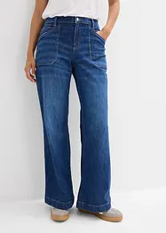 Džíny Wide Leg, Mid Waist, s nakládanými kapsami, bonprix