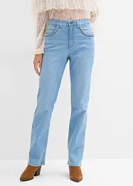 Džíny Straight, High Waist, s detaily na kapsách, bonprix