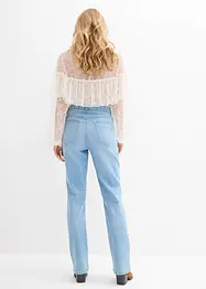 Džíny Straight, High Waist, s detaily na kapsách, bonprix