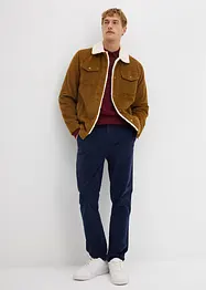Strečové manšestrové kalhoty s organickou bavlnou, Regular Fit, Tapered, bonprix
