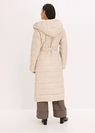 Prošívaný kabát s aplikací z imitace vlny a s vázačkou, nepromokavý (2dílná souprava), bonprix