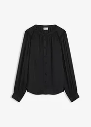 Saténová halenka s krajkovými prýmky, bonprix