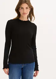 Žebrované tričko z viskózové směsi, bonprix