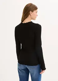 Žebrované tričko z viskózové směsi, bonprix