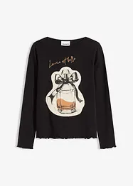 Tričko s dlouhým rukávem, z bavlněného streče, bonprix