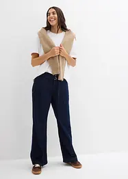 Džíny Wide Leg, Mid Waist, s páskem, bonprix