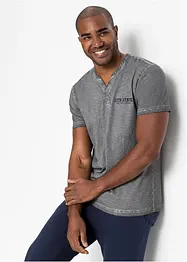 Henley tričko se sepraným vzhledem a krátkým rukávem, z čisté organické bavlny, bonprix