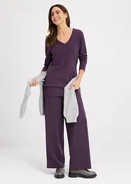 Dlouhý základní svetr s výstřihem do V, bonprix