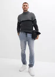 Strečové džíny bez zapínání Regular Fit, Tapered, bonprix