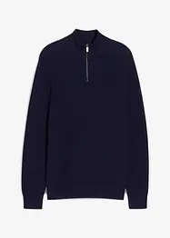 Svetr s límečkem na zip, z čisté bavlny, bonprix