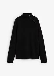 Svetr s ozdobným zapínáním na zip, z viskózové směsi, bonprix