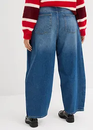 Džíny Barrel, High Waist, zkrácené, bonprix