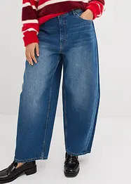 Džíny Barrel, High Waist, zkrácené, bonprix