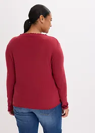 Přiléhavé žebrované triko, bonprix