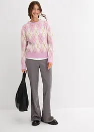 Svetr z jemné pleteniny s kostkovaným vzorem, bonprix