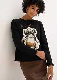 Tričko s dlouhým rukávem, z bavlněného streče, bonprix