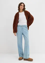 Džíny Wide Leg, Mid Waist, s páskem, bonprix
