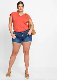 Džínové šortky Mid Waist, bonprix
