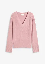Oversize svetr s výstřihem do V, bonprix
