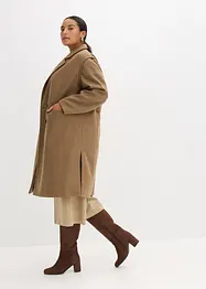 Flaušový kabát s odnímatelnými rukávy, bonprix