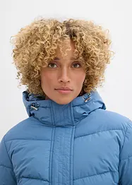 Dlouhý prošívaný kabát s kapucí, bonprix