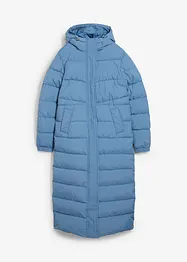 Dlouhý prošívaný kabát s kapucí, bonprix