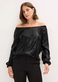 Oversized triko Carmen s pajetkami, bonprix
