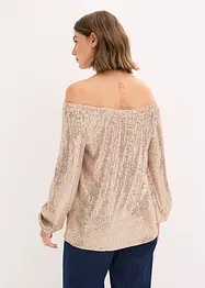 Oversized triko Carmen s pajetkami, bonprix
