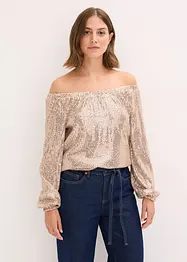 Oversized triko Carmen s pajetkami, bonprix