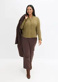 Košilová halenka ze splývavého saténu, bonprix